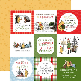 Echo Park - Winnie the Pooh Christmas - 12x12 Pattern Paper "4x4 Journaling Cards"