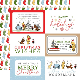 Echo Park - Winnie the Pooh Christmas - 12x12 Pattern Paper "6x4 Journaling Cards"