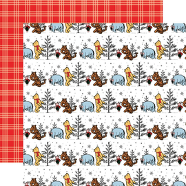 Echo Park - Winnie the Pooh Christmas - 12x12 Pattern Paper "Christmas Tree Hunt"