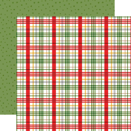 Echo Park - Winnie the Pooh Christmas - 12x12 Pattern Paper "Holiday Plaid"