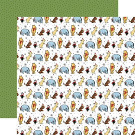 Echo Park - Winnie the Pooh Christmas - 12x12 Pattern Paper "Festive Friends"