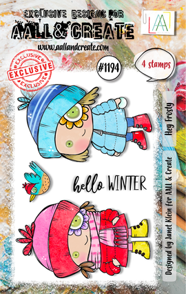 AALL & Create - A7 Photopolymer Clear Stamp Set #1194 - Hey Frosty (4pcs)