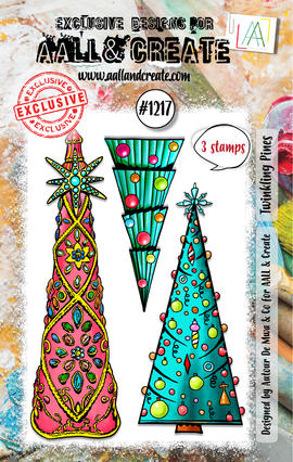 AALL & Create - A7 Photopolymer Clear Stamp Set #1217 - Twinkling Pines (3pcs)