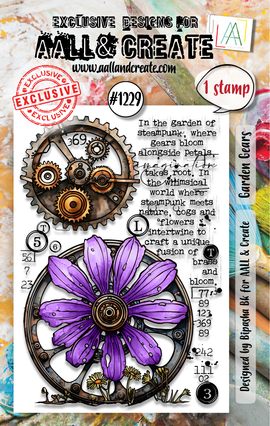 AALL & Create - A7 Photopolymer Clear Stamp Set #1229 - Garden Gears (1pc)