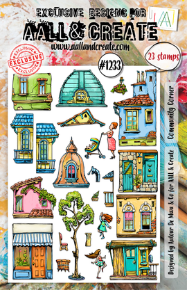 AALL & Create - A5 Photopolymer Clear Stamp Set #1233 - Community Corner (23pcs)