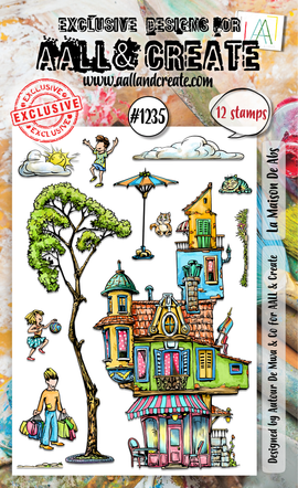 AALL & Create - A6 Photopolymer Clear Stamp Set #1235 - La Maison De Abs (12pcs)