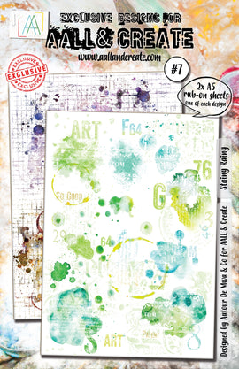 AALL & Create - Rub-ons #7 - Stainy Rainy (2x A5 Sheets)