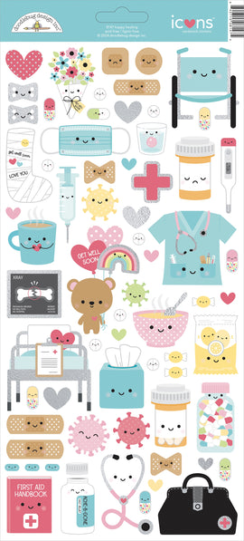 Doodlebug Design Inc - Happy Healing - Sticker Sheet "Icons"(6x12in)