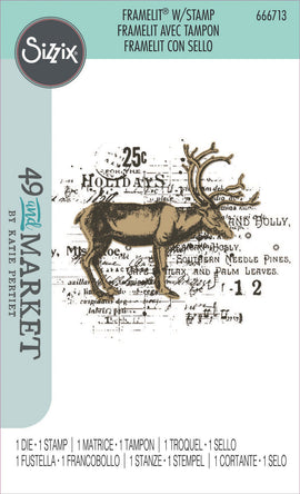 Sizzix - 49 and Market Framelit with Stamp - Reindeer Mix Cluster (666713)