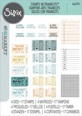 Sizzix - 49 and Market Stamps with Framelits - Forever Journal Essentials (666705)