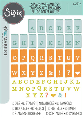 Sizzix - 49 and Market Stamps with Framelits - Tab Stamp Alpha (666712)