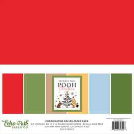 Echo Park - Winnie the Pooh Christmas - 12x12 Collection Pack Solids (6 Sheets)