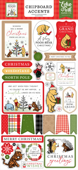 Echo Park - Winnie the Pooh Christmas - Chipboard Accents