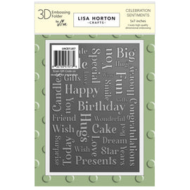 Lisa Horton Crafts - 3D Embossing Folder - Celebration Sentiments (5x7in)