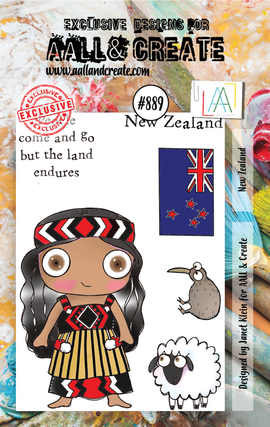 AALL & Create - A7 Photopolymer Clear Stamp Set #889 - New Zealand (6pcs)