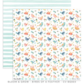 Cocoa Vanilla - Bloom & Grow - 12x12 Pattern Paper "Birds of a Feather"