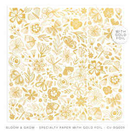 Cocoa Vanilla - Bloom & Grow - 12x12 Specialty Paper with Gold Foil