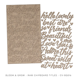 Cocoa Vanilla - Bloom & Grow - Raw Chipboard Titles