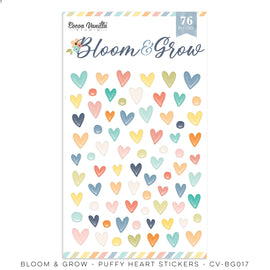 Cocoa Vanilla - Bloom & Grow - Puffy Heart Stickers