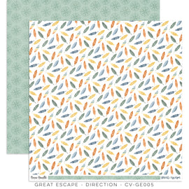 Cocoa Vanilla - Great Escape - 12x12 Pattern Paper "Direction"