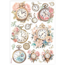 Stamperia - A4 Rice Paper "Clocks"