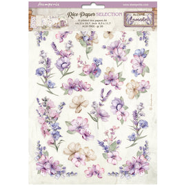 Stamperia - Lavender - A4 Assorted Rice Papers (6 Sheets)