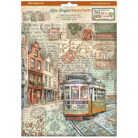 **Pre-Order** Stamperia - Art of Travelling - A4 Assorted Rice Papers (6 Sheets) (ETA Mid Dec 24)