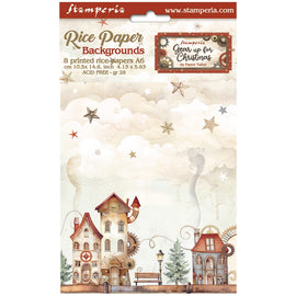 Stamperia - Gear Up For Christmas - A6 Assorted Rice Papers "Backgrounds" (8 Sheets)