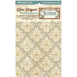 Stamperia - Alterego - A6 Assorted Rice Papers "Backgrounds" (8 Sheets)