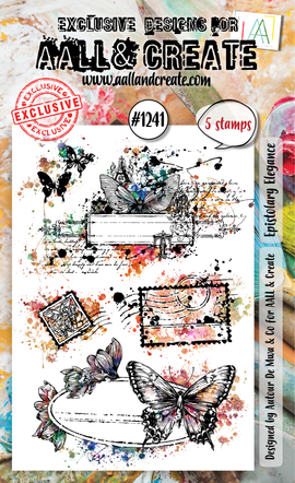 AALL & Create - A6 Photopolymer Clear Stamp Set #1241 - Epistolary Elegance (5pcs)