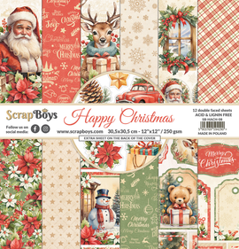 Scrapboys - Happy Christmas - 12x12 Paper Pad