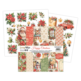 Scrapboys - Happy Christmas - 8x8 Paper Pad