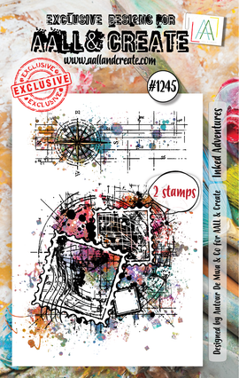 AALL & Create - A7 Photopolymer Clear Stamp Set #1245 - Inked Adventures (2pc)