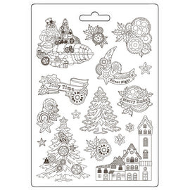 Stamperia - Gear Up For Christmas - Soft Mould A4 Size - Trees & Elements