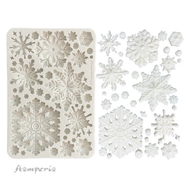 Stamperia - Create Happiness Dewdrops - Silicon Mould A5 - Snowflakes