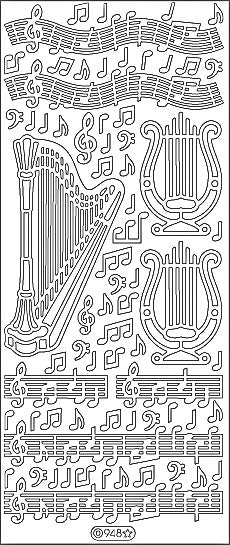 PeelCraft Stickers - Music Harps - Gold (PC948G)