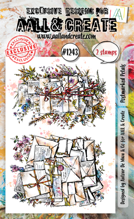 AALL & Create - A6 Photopolymer Clear Stamp Set #1243 - Postmarked Petals (2pcs)