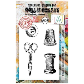 AALL & Create - A7 Photopolymer Clear Stamp Set #439 - Sewing Kit (4pcs)