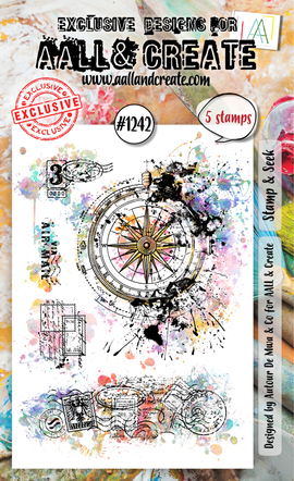 AALL & Create - A6 Photopolymer Clear Stamp Set #1242 - Stamp & Seek (5pcs)