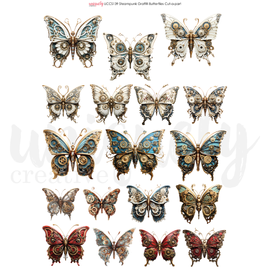 Uniquely Creative - Steampunk Graffiti - A4 Cut-A-Part Sheet - Butterflies