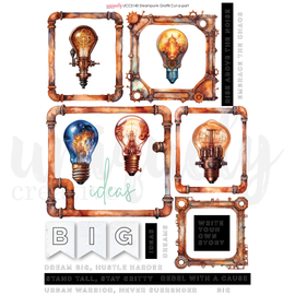 Uniquely Creative - Steampunk Graffiti - A4 Cut-A-Part Sheet