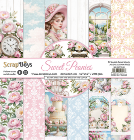 Scrapboys - Sweet Peonies - 12x12 Paper Pad