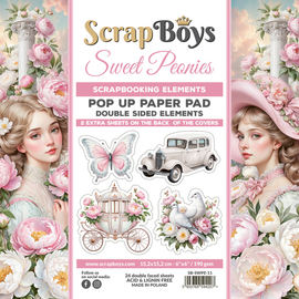 Scrapboys - Sweet Peonies - 6x6 Pop Up (Fussy Cutting) Paper Pad