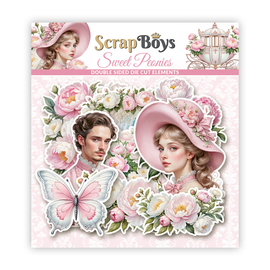 Scrapboys - Sweet Peonies - Die Cuts (37 Dbl Sided Pieces)