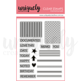 Uniquely Creative - Essential Ephemera - Mini Photopolymer Stamp Set