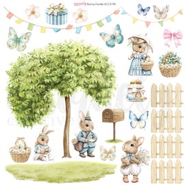 Uniquely Creative - Easter Bunny Family - 12x12 Cut-A-Part Sheet