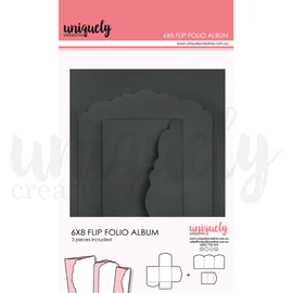 Uniquely Creative - 6"x8" Flip Folio Album - Black