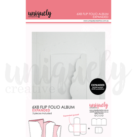 Uniquely Creative - 6"x8" Flip Folio Album - White Expanded