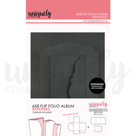 Uniquely Creative - 6"x8" Flip Folio Album - Black Expanded