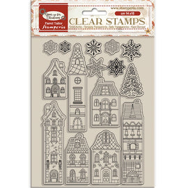 Stamperia - Gear Up For Christmas - Acrylic Stamp 14x18cm  "Cozy Houses"